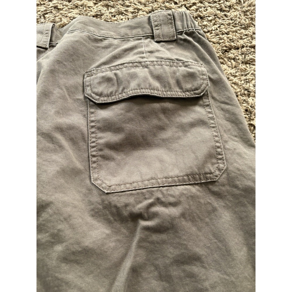 Croft & Barrow Men's Gray Cargo Shorts Cotton Twill Flat Front Zip Pockets - Picture 4 of 5